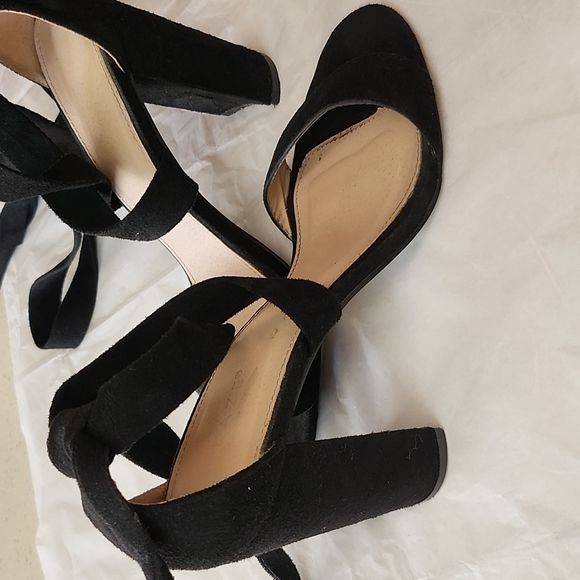 LILY11 BY GLAZE LACE UP HIGH BLOCK LEG WRAP STRAPPY DRESS SANDALS SIZE 8 - Picture 5 of 9